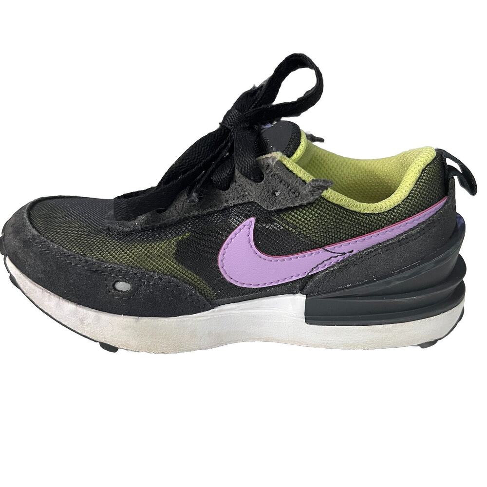 Nike Waffle One Athletic Shoes Kids Size 11 C Light Lemon Twist Lilac DC0480-002